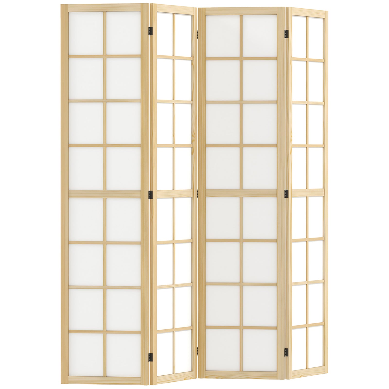 4 Panel Folding Room Divider, Freestanding Room Separator, Indoor Privacy Screen for Living Room, Bedroom, 160 x 170cm