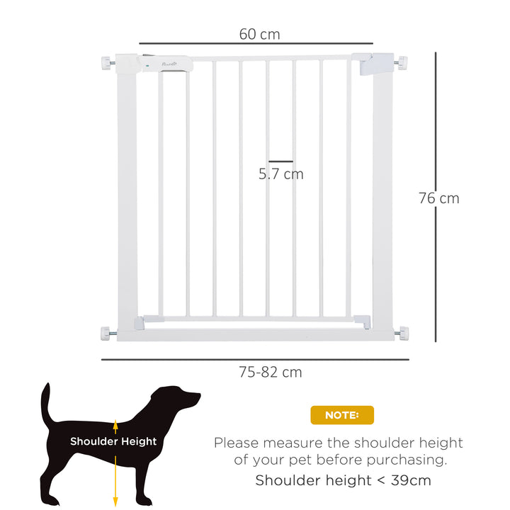 MCL Adjustable Pet Safety Gate Dog Barrier Home Fence Room Divider Stair Guard Mounting White (76 H x 75-82W cm)