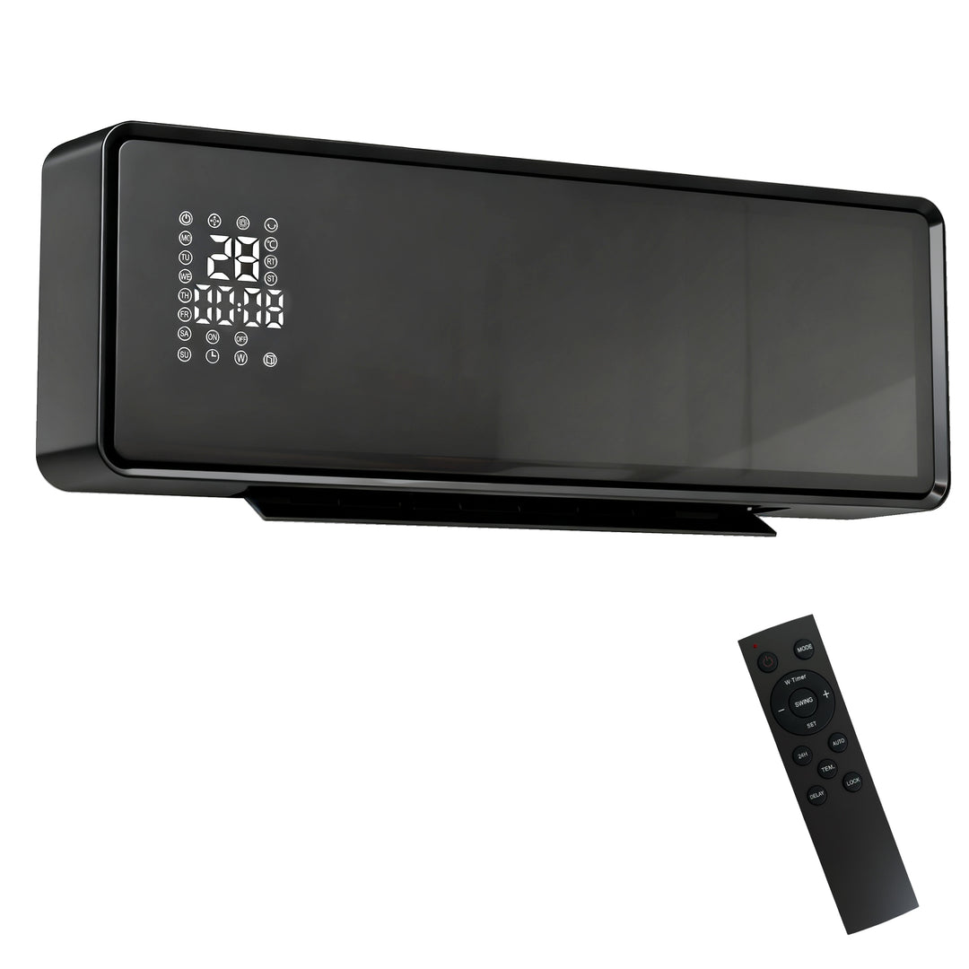 2000W Ceramic Electric Heater with Fan, Adjustable Thermostat, Wall Mo