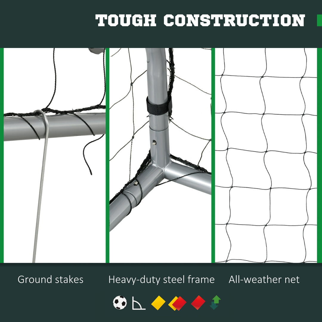 SPORTNOW 10ft x 6.5ft Football Goal, Football Net for Garden with Ground Stakes, Quick and Simple Set Up