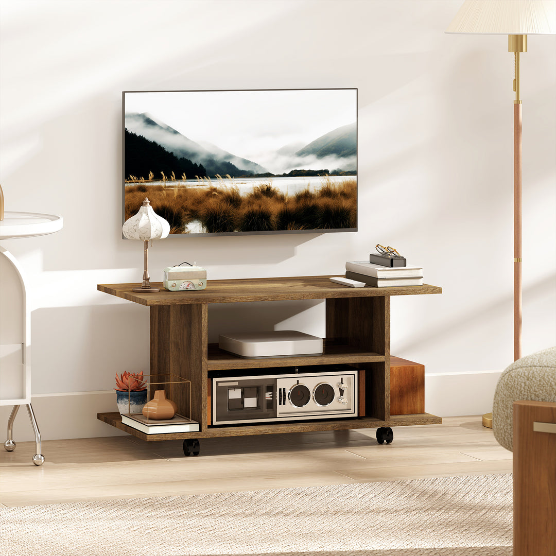 Modern TV Cabinet Stand Storage Shelves Table Mobile Bedroom Furniture