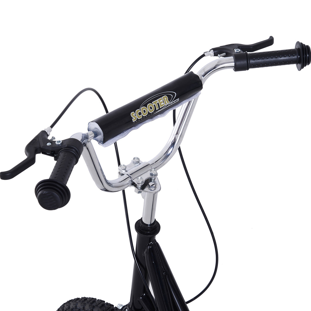 Stunt Scooter, Kids Scooter with 16" Big Wheels, Adjustable Height, Dual Brakes, for Ages 5+ Years, Black