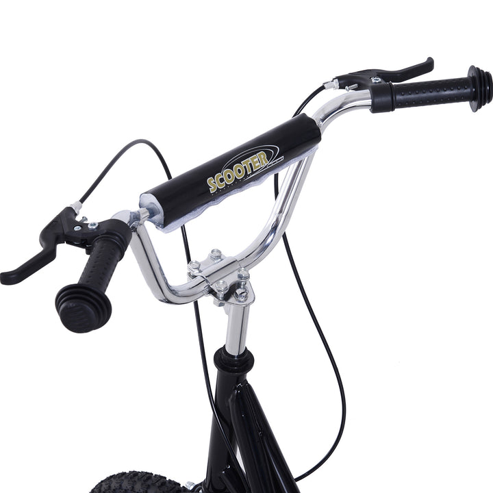Stunt Scooter, Kids Scooter with 16" Big Wheels, Adjustable Height, Dual Brakes, for Ages 5+ Years, Black