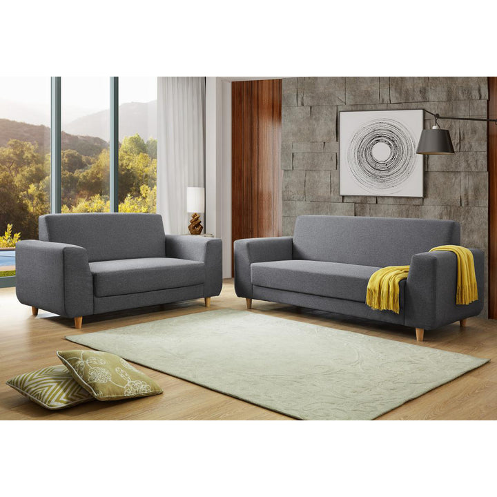 Fida Fabric 3 Seater Sofa Dark Grey