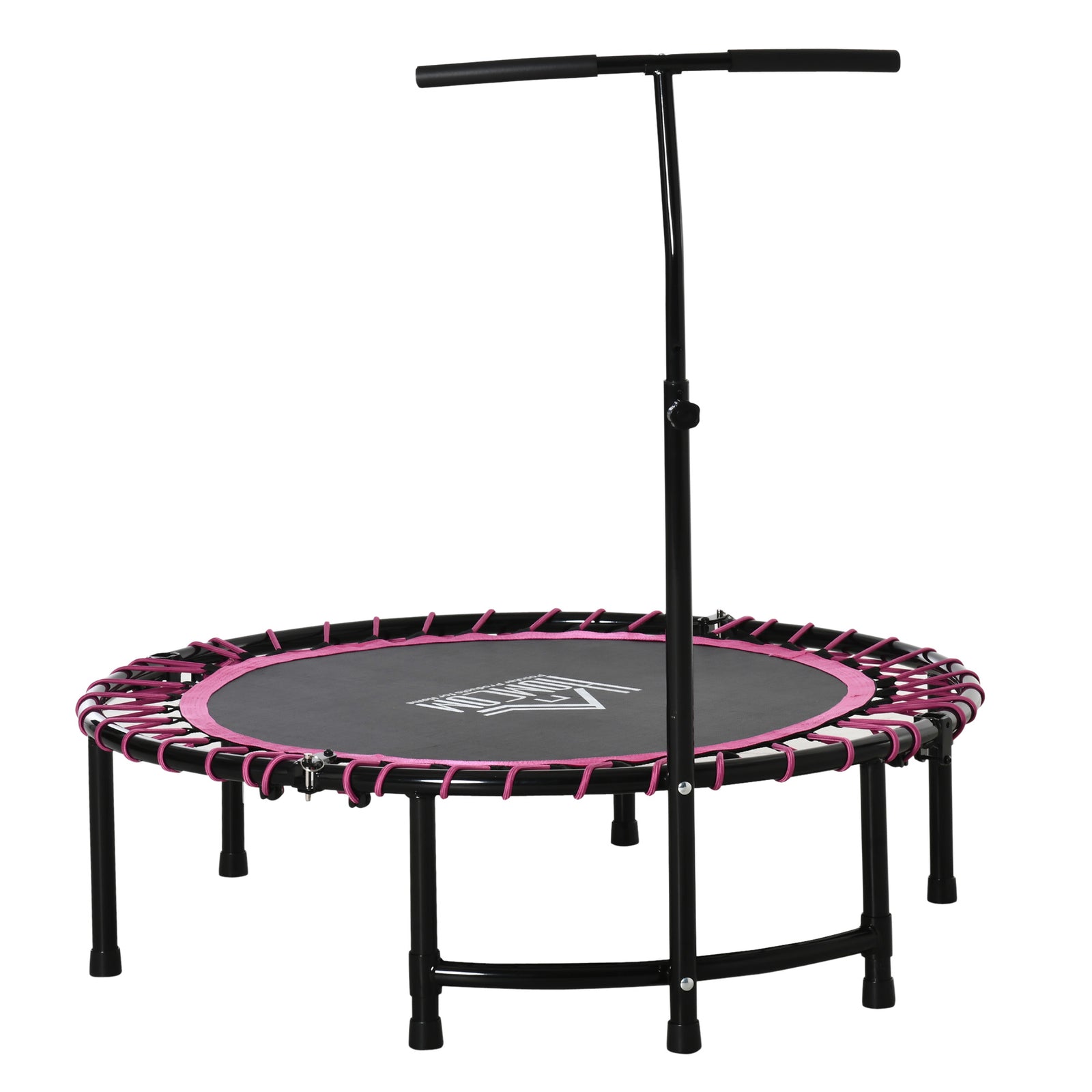 Mini Round Steel Frame Trampoline w/ Adjustable Handle, Pink