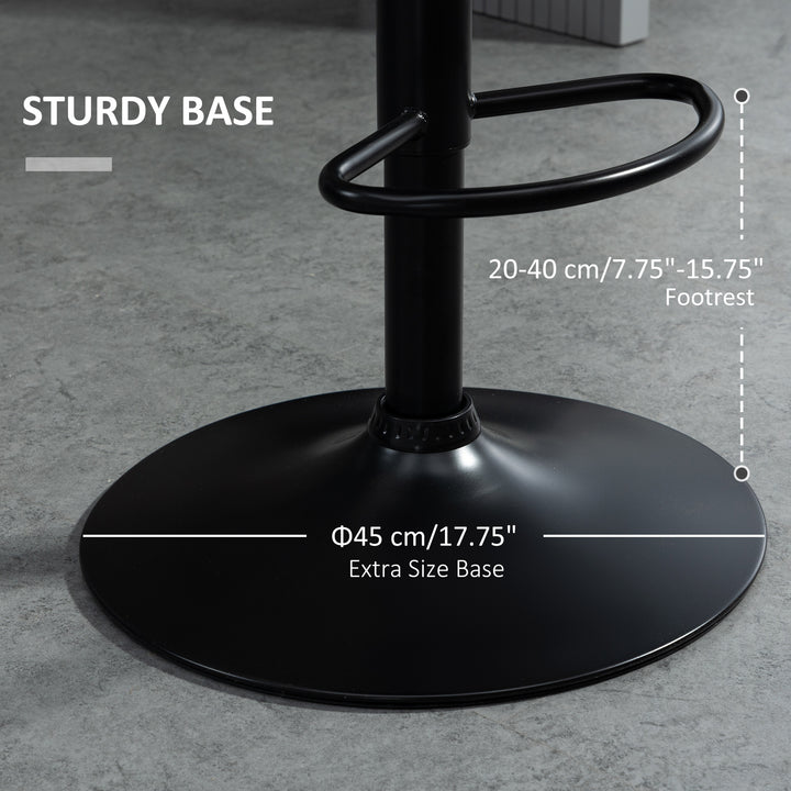Bar Stools Set Of 2, Luxurious Velvet-Touch Barstools with Metal Frame Footrest Round Base Triangle Indenting Moulded Seat Adjustable Height Swivel Blue