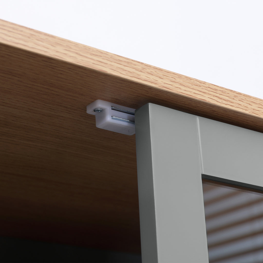 MCL 180cm Tall Kitchen Pantry Cupboard, Freestanding Storage Cabinet with 5 Tier, Adjustable Shelves,  Drawer, Grey