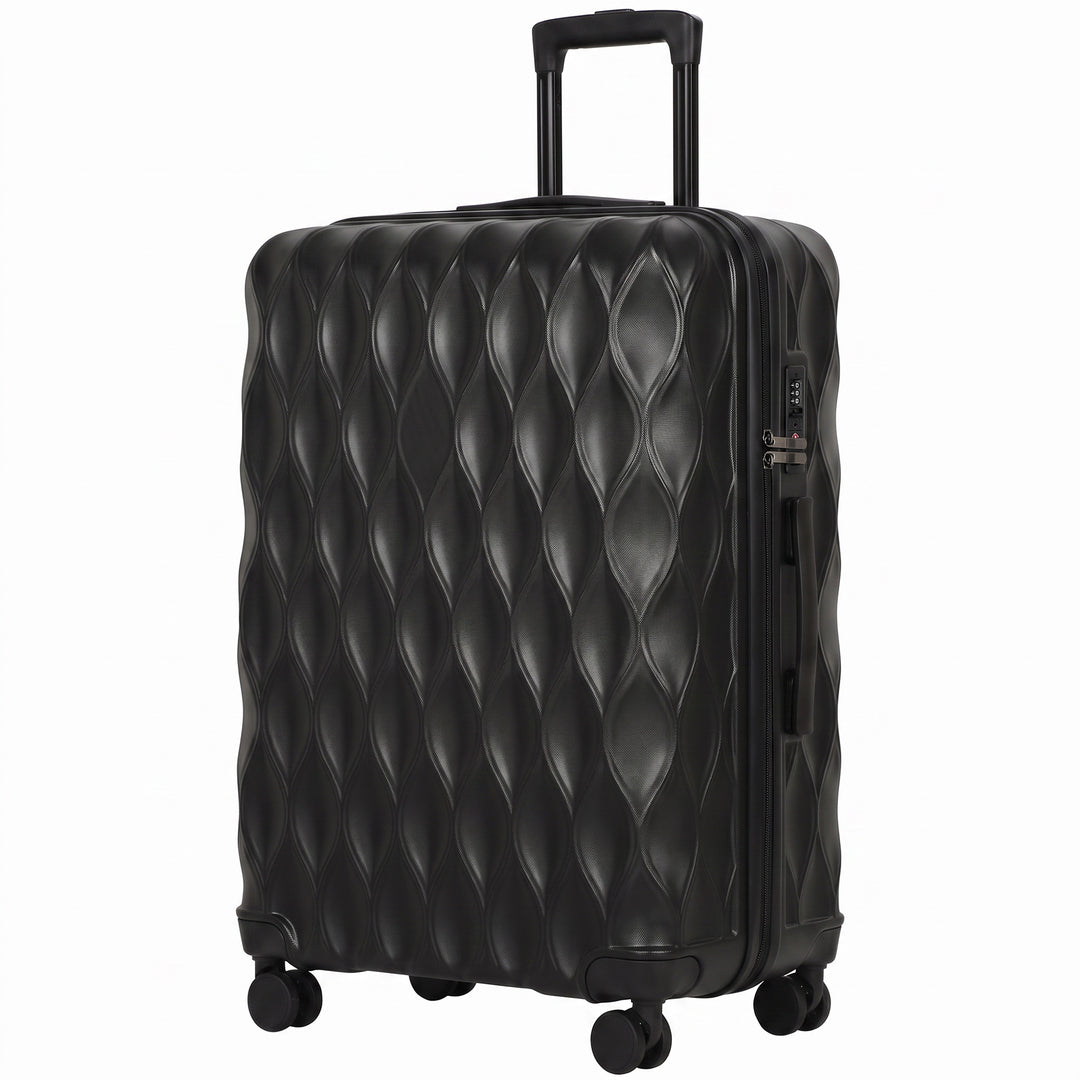 28Inch Suitcase, ABS Hard Shell Checked Luggage with TSA Lock - Black