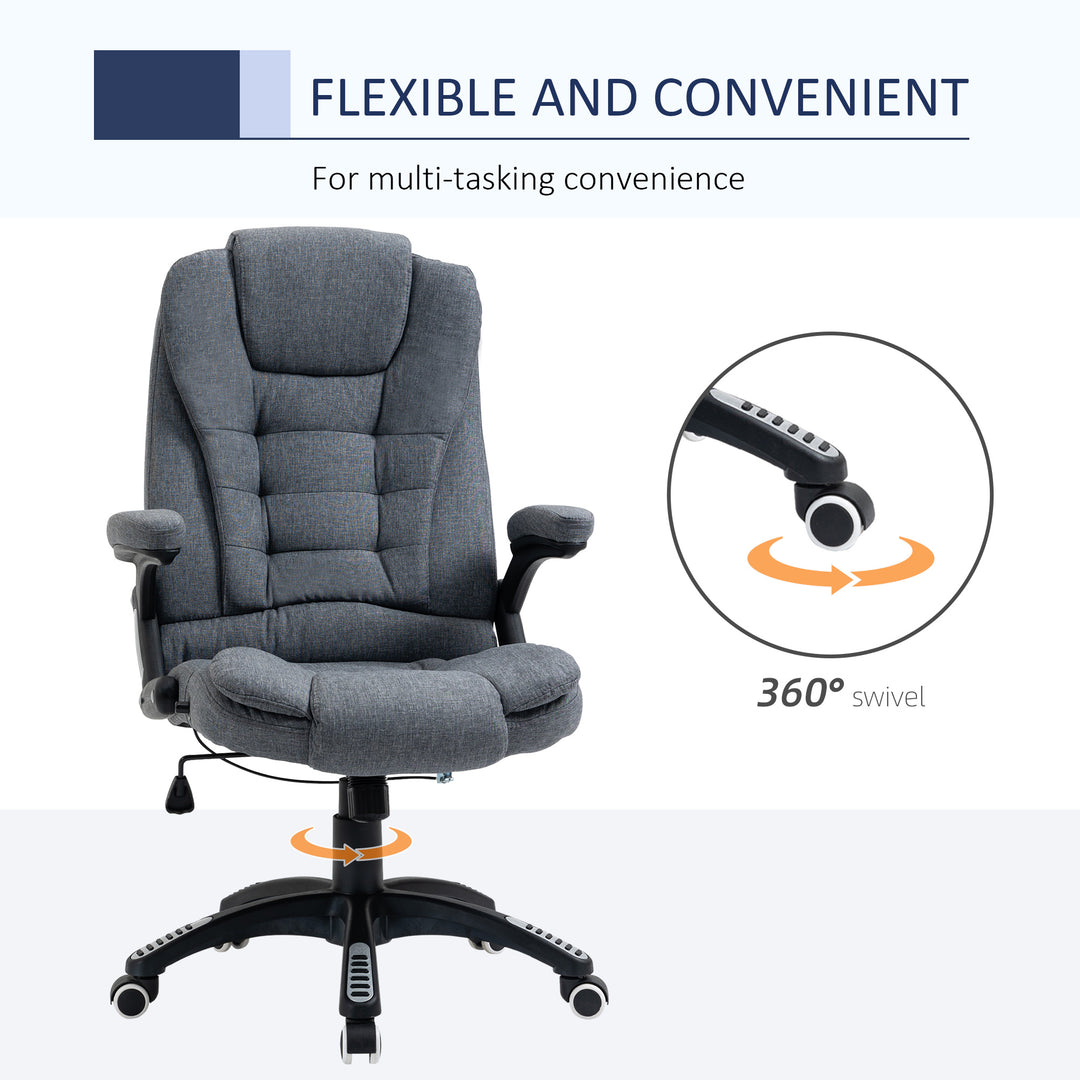 Ergonomic Office Chair Comfortable Desk Chair with Armrests Adjustable Height Reclining and Tilt Function Dark Grey