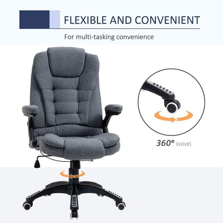Ergonomic Office Chair Comfortable Desk Chair with Armrests Adjustable Height Reclining and Tilt Function Dark Grey