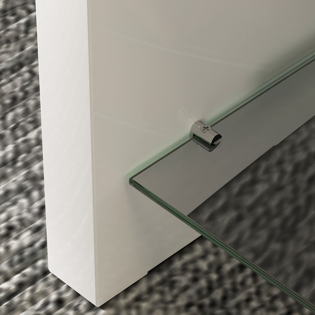 Curved Two-Tier Coffee Table - High Gloss White