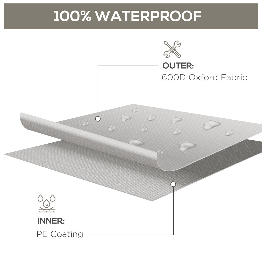 Outdoor Garden Furniture Cover Waterproof, Anti-UV 600D Heavy Duty Oxford Fabric Patio Furniture Cover for Rectangular Sofa Table Set, Grey, 210 x 140 x 80 cm