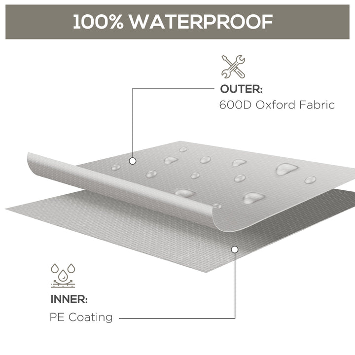 Outdoor Garden Furniture Cover Waterproof, Anti-UV 600D Heavy Duty Oxford Fabric Patio Furniture Cover for Rectangular Sofa Table Set, Grey, 210 x 140 x 80 cm