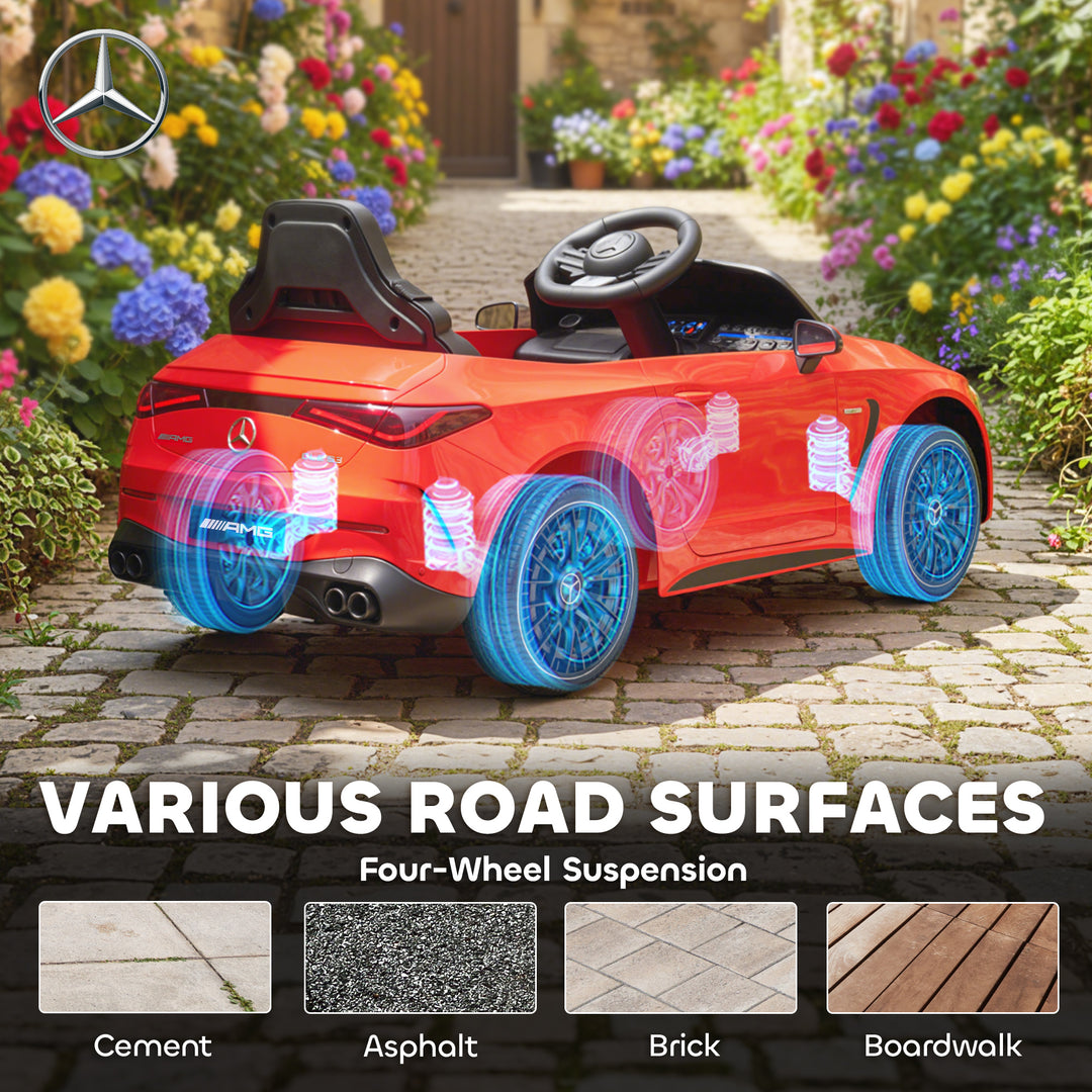 MCL Licensed Mercedes AMG Kids Electric Car, 12V Ride On Car with Dual Motors, Remote Control for 3-6 Years, Red