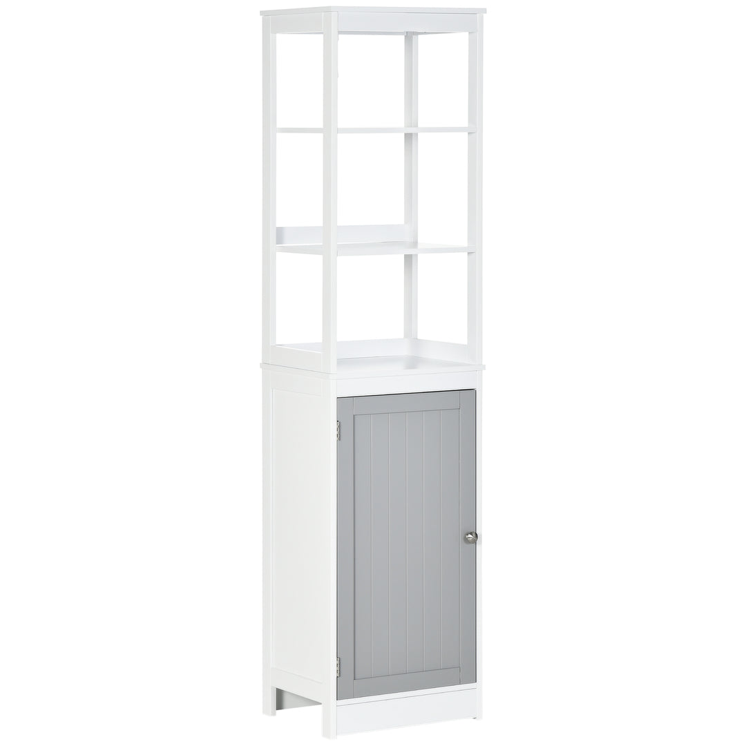 MCL Tall Bathroom Cabinet Free Standing Slimline Cupboard Tallboy Unit Storage Organiser for Bathroom, Living Room, Kitchen