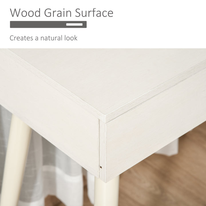 MCL Dressing Table with Mirror and Stool, Vanity Makeup Desk Set with 2 Drawers, Cushioned Stool and Make-up Organiser for Bedroom and Dressing Room, 80 x 40 x 123 cm, White