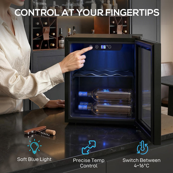12 Bottle Wine Cooler, 36 Litre Capacity, 4-16°C Tabletop Drinks Wine - view 5