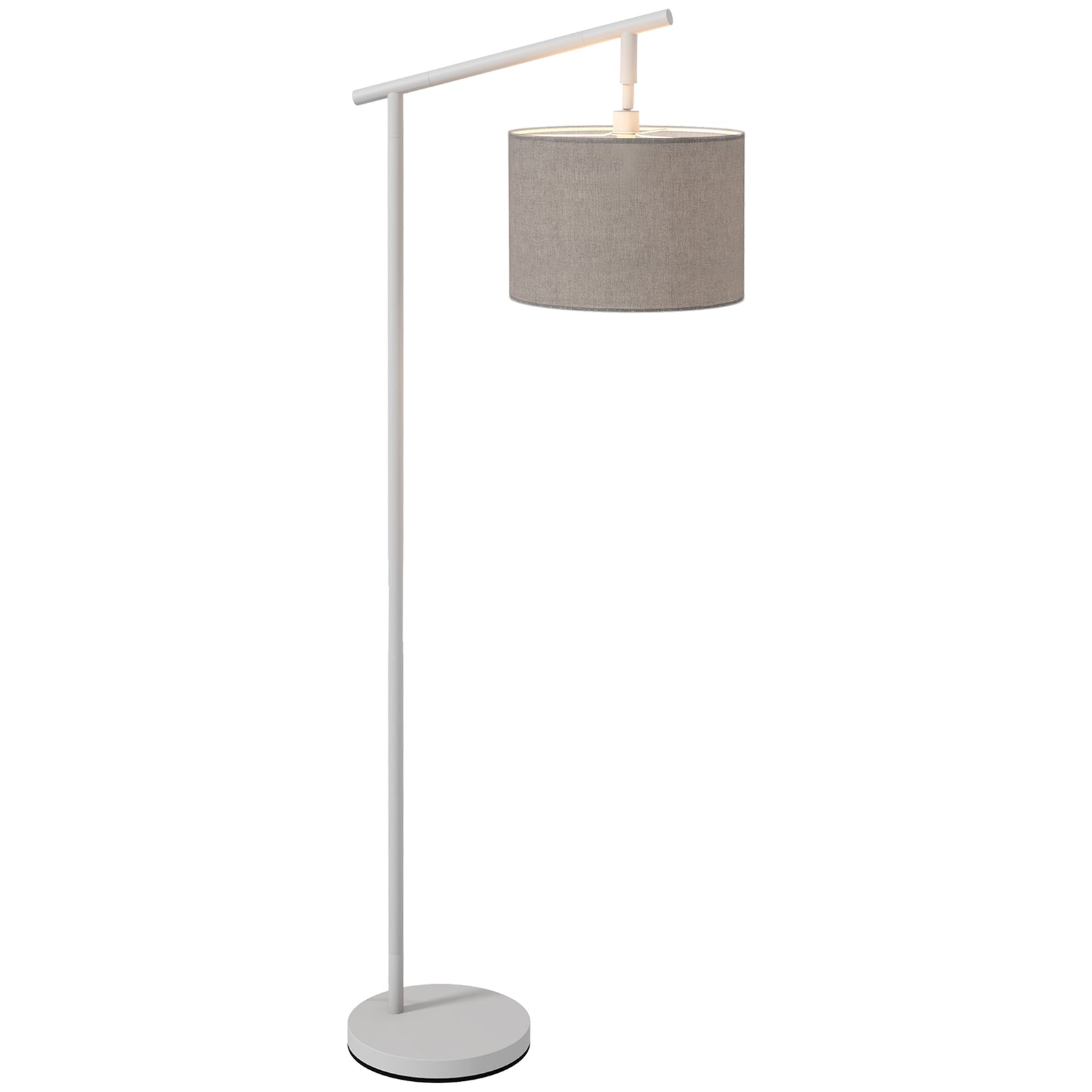 Metal Frame Floor Lamp with 350 Degree Rotating Lampshade, for Living Room and Bedroom, LED Bulb Included, Grey