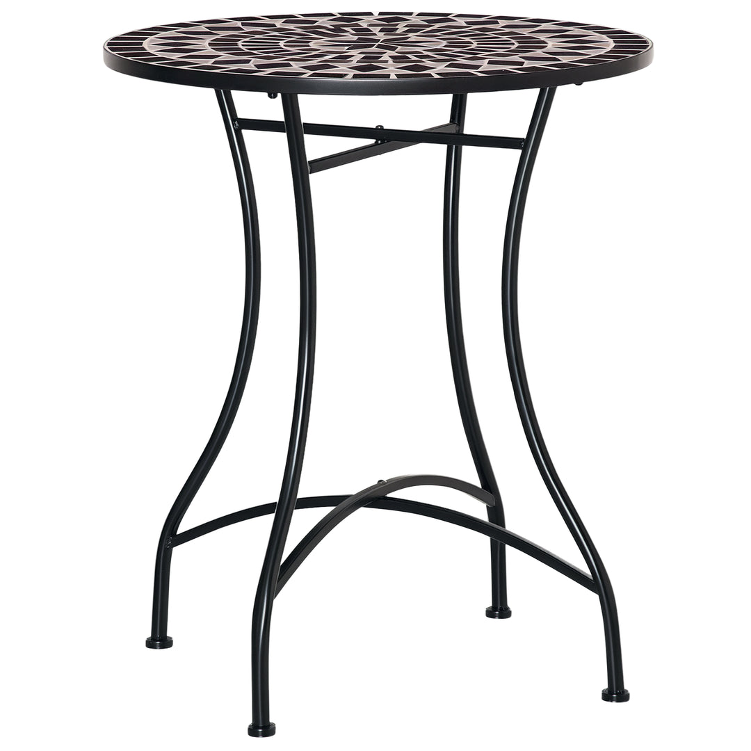 Φ60cm Mosaic Outdoor Patio Table - Black