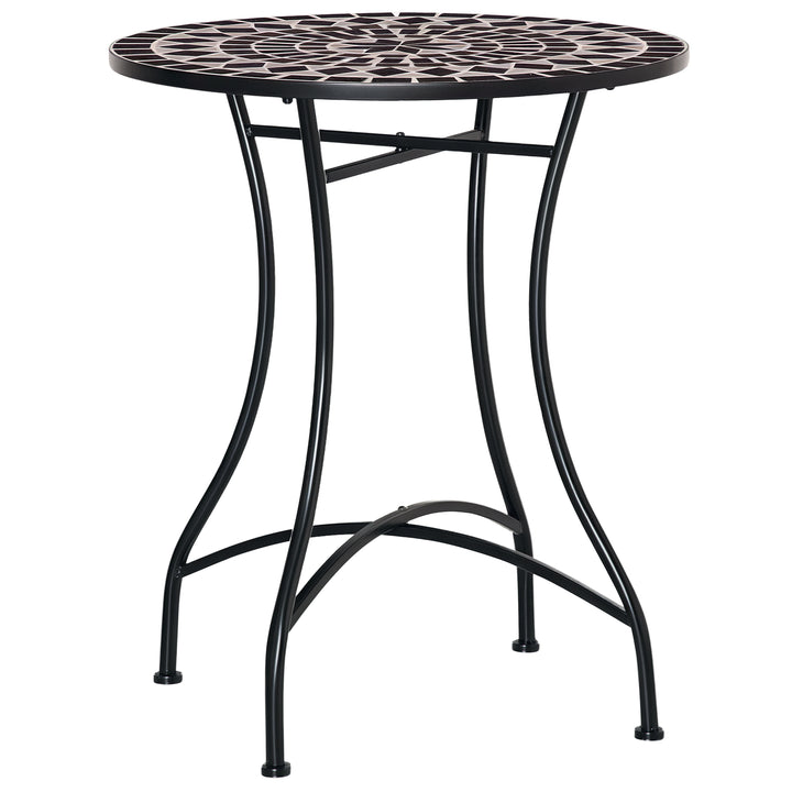 MCL 60cm Mosaic Outdoor Patio Table - Black