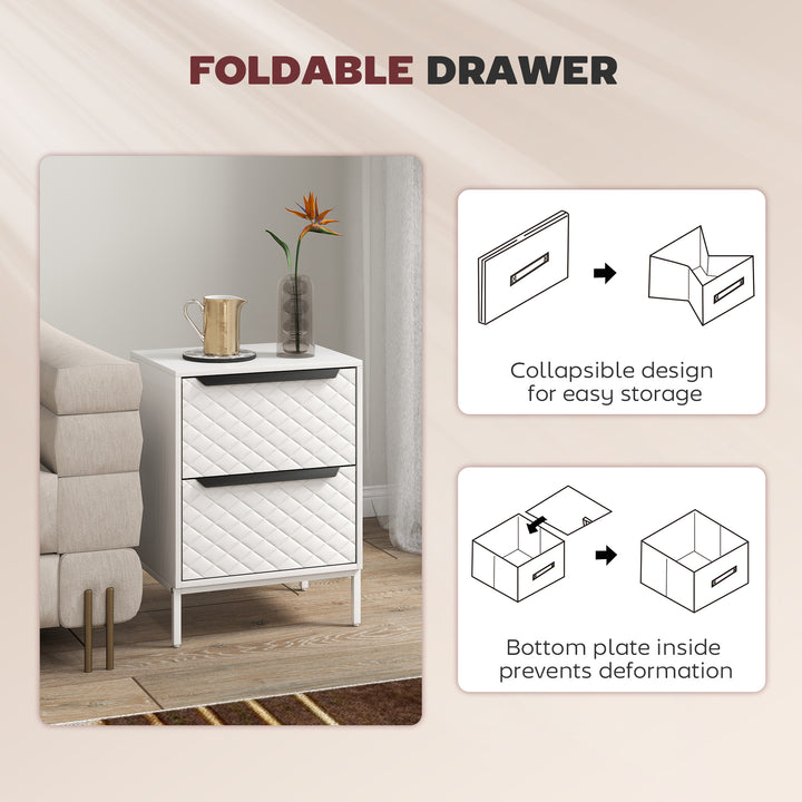 Chest of Drawers, Dresser with 2 Fabric Drawers and Aluminium Handles 