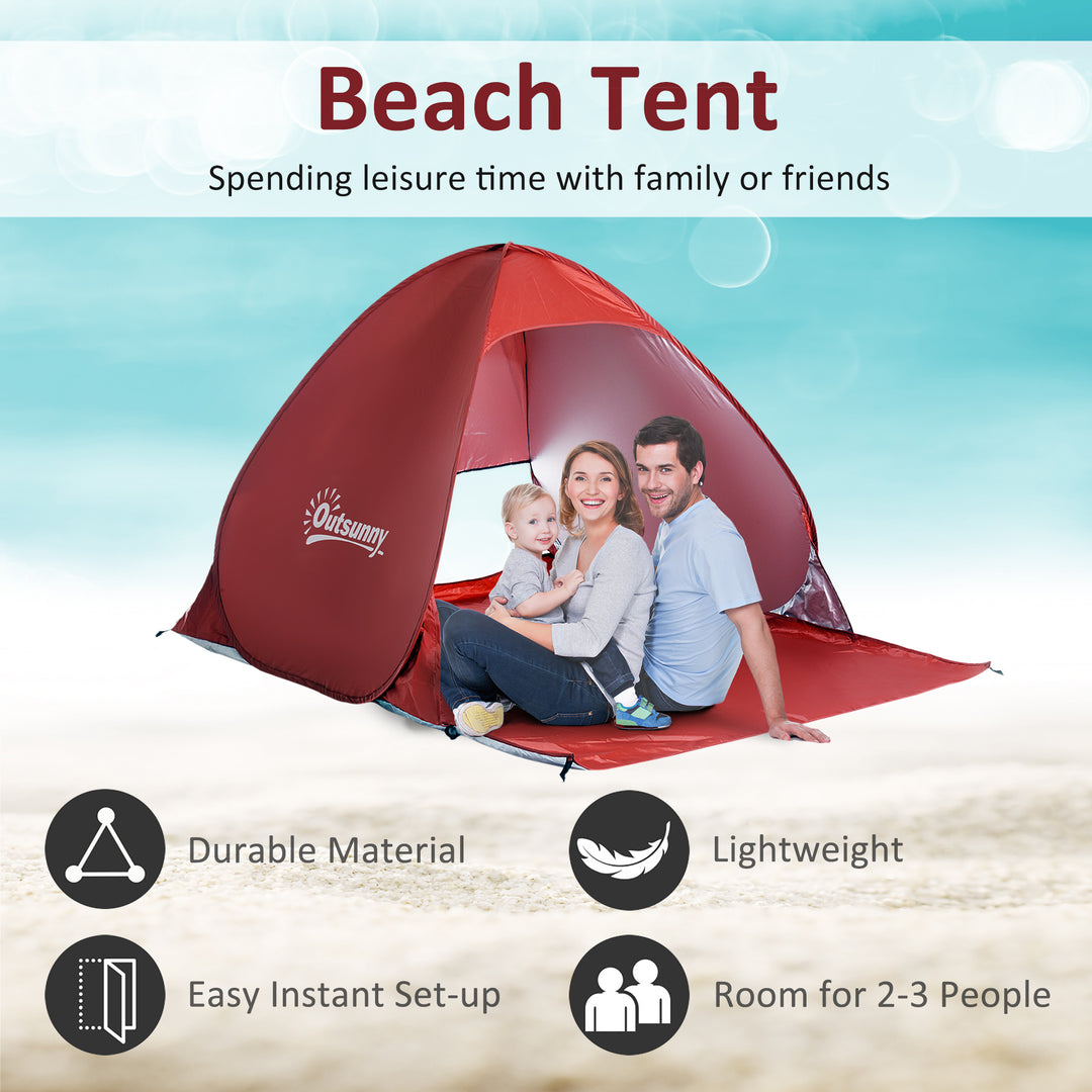 MCL Pop-up Portable Beach Tent-Red