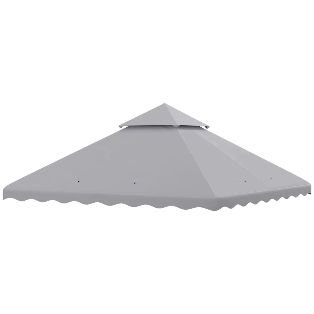3 x 3 m Gazebo Canopy Replacement Covers, 2 - Tier Gazebo Roof Replacement TOP COVER ONLY, Light Grey
