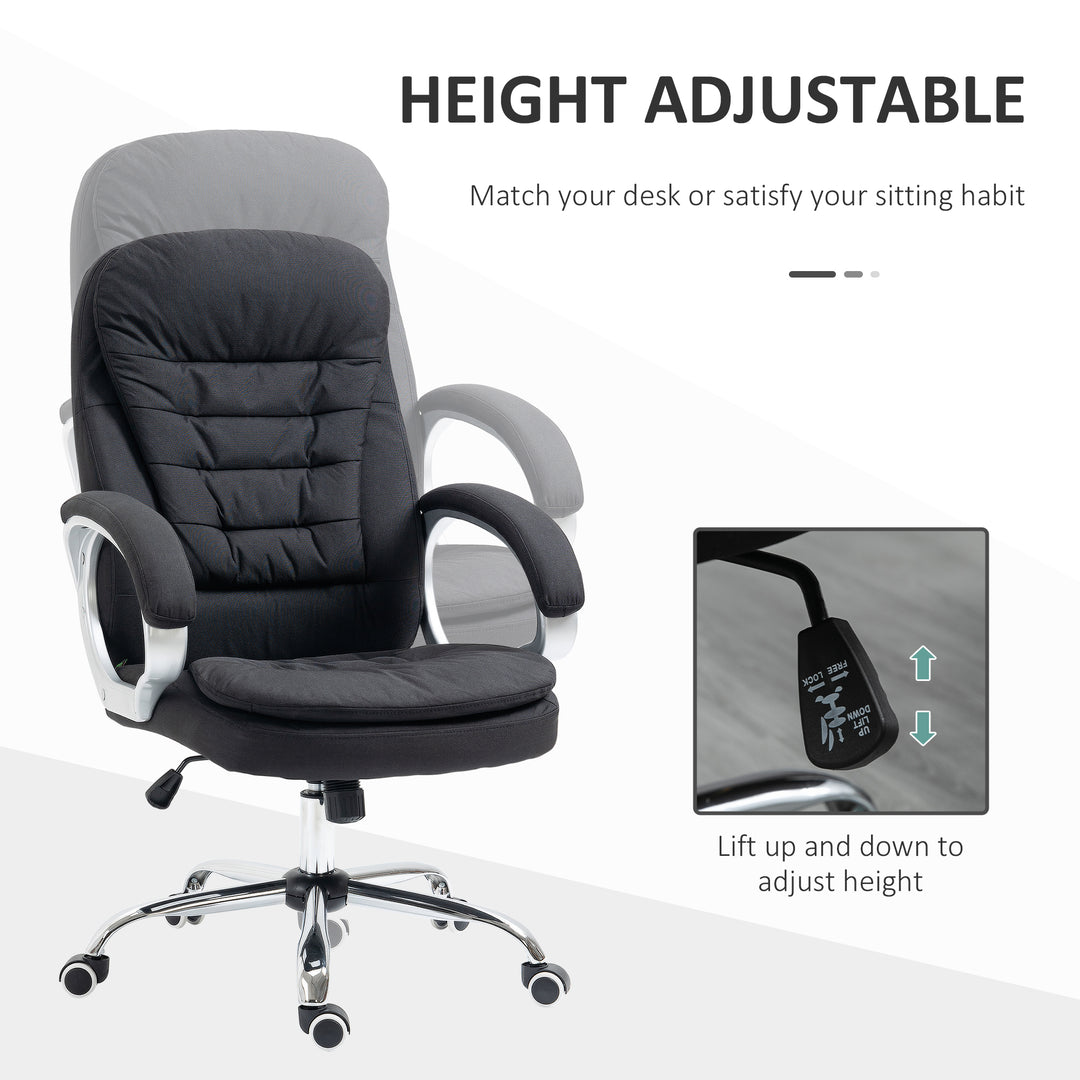 Office Chair Computer Chair Executive Office Chair with Height Adjustable, Comfortable Desk Chair for Home Office Fabric Black