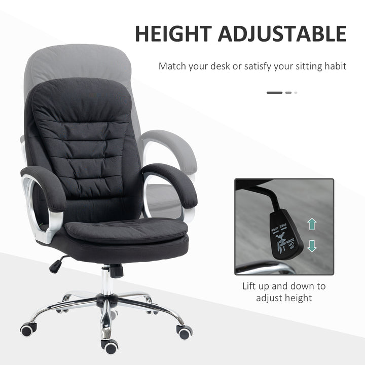 Office Chair Computer Chair Executive Office Chair with Height Adjustable, Comfortable Desk Chair for Home Office Fabric Black