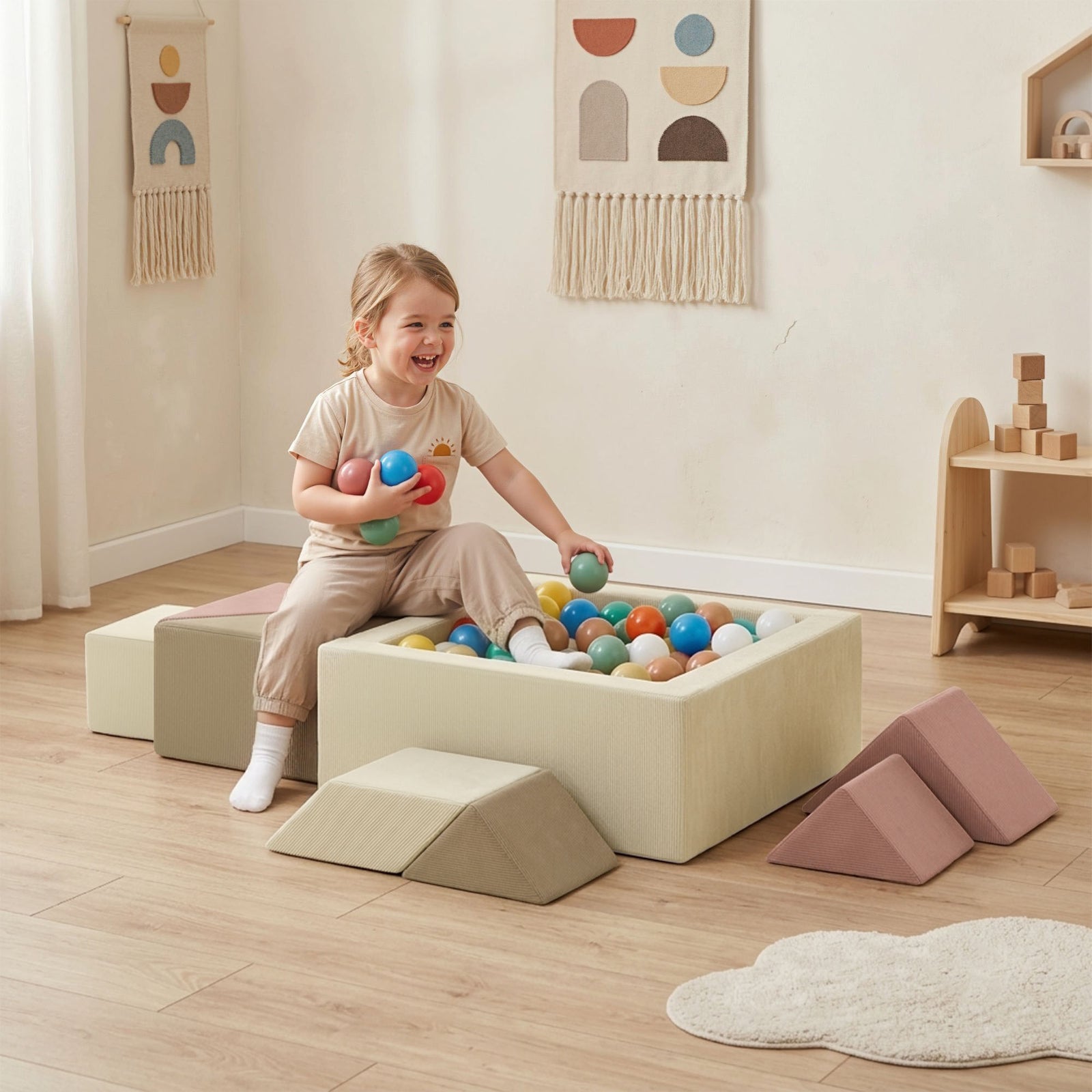 Soft Play 9 Piece Foam Climbing Blocks Soft Play Set with Tangram Play