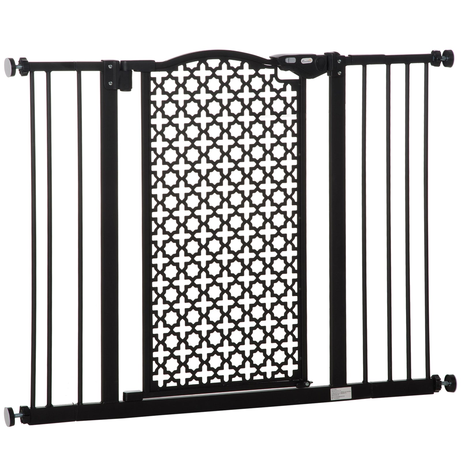 74-105cm Pet Safety Gate Stair Barrier, with Auto Close, Double Locking - Black