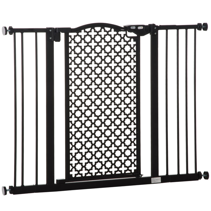 74-105cm Pet Safety Gate Stair Barrier, with Auto Close, Double Locking - Black