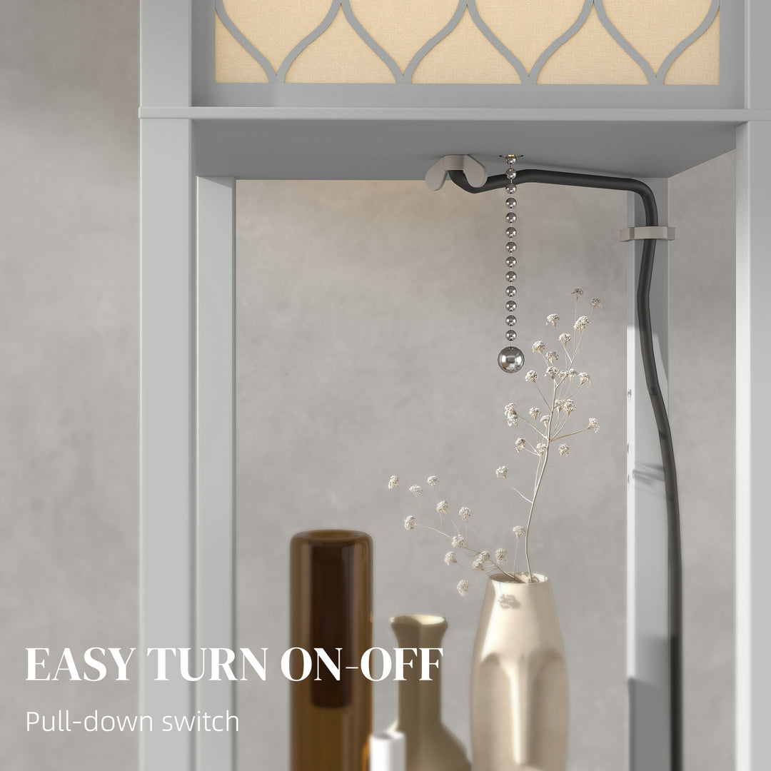 Three-Shelf Standing Lamp - Grey/White