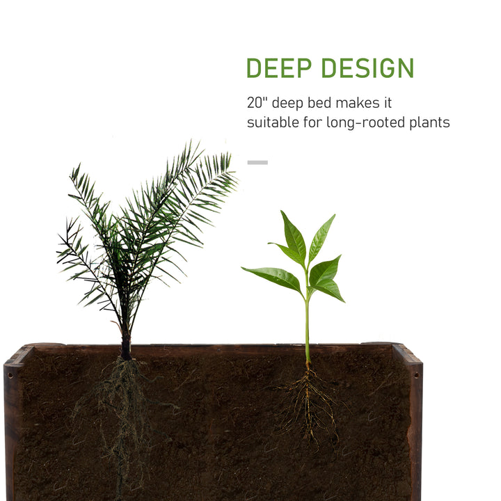 Wooden Raised Garden Bed, 120 x 50 x 45cm Elevated Planter Box, Outdoo