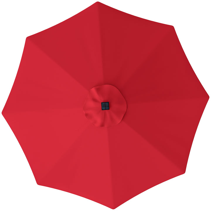 3 m Replacement Parasol Canopy with Top Vent, UPF 50+ Garden Parasol Replacement Canopy, 8 Rib Parasol Cover Replacement Fits Various Frames, Red
