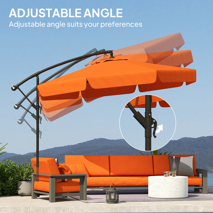 2.7m Garden Cantilever Banana Parasol - Orange