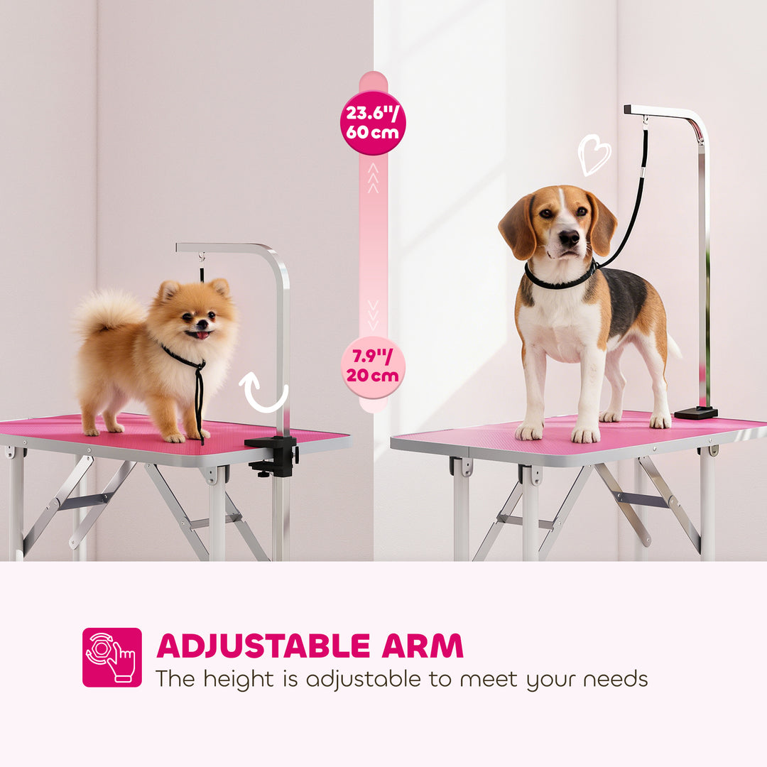 32" Foldable Dog Grooming Table Pet Drying Beauty Table Adjustable Fix