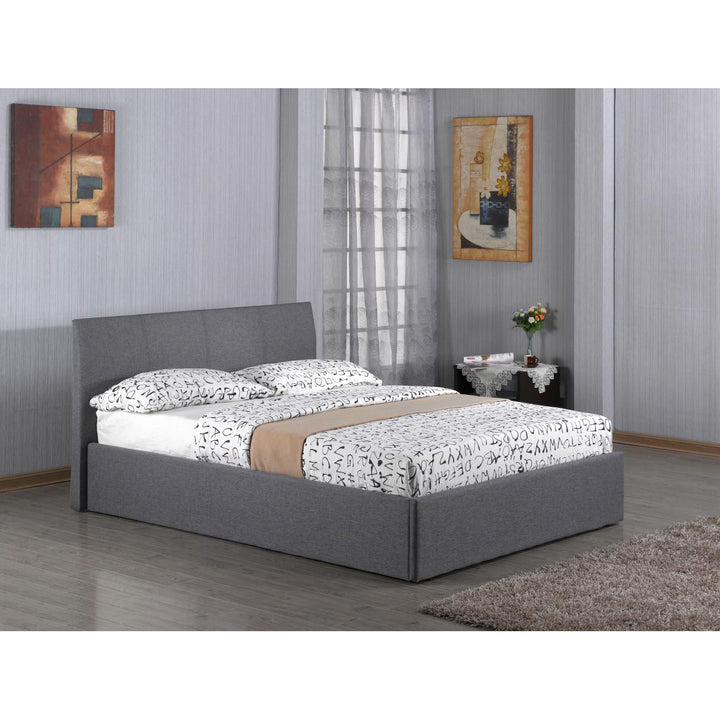 Fusion Fabric Storage Double Bed Grey