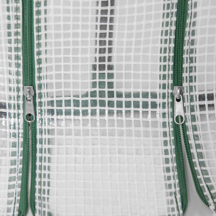 MCL Mini Small Greenhouse with Steel Frame & PE Cover & Zipped Window Poly tunnel Steeple for Plants Vegetables, 180 x 90 x 90 cm, White