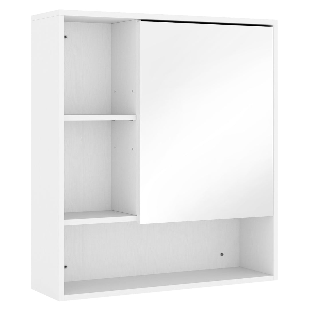 Bathroom Mirror Cabinet, Wall-Mounted Bathroom Cabinet with Mirror - White