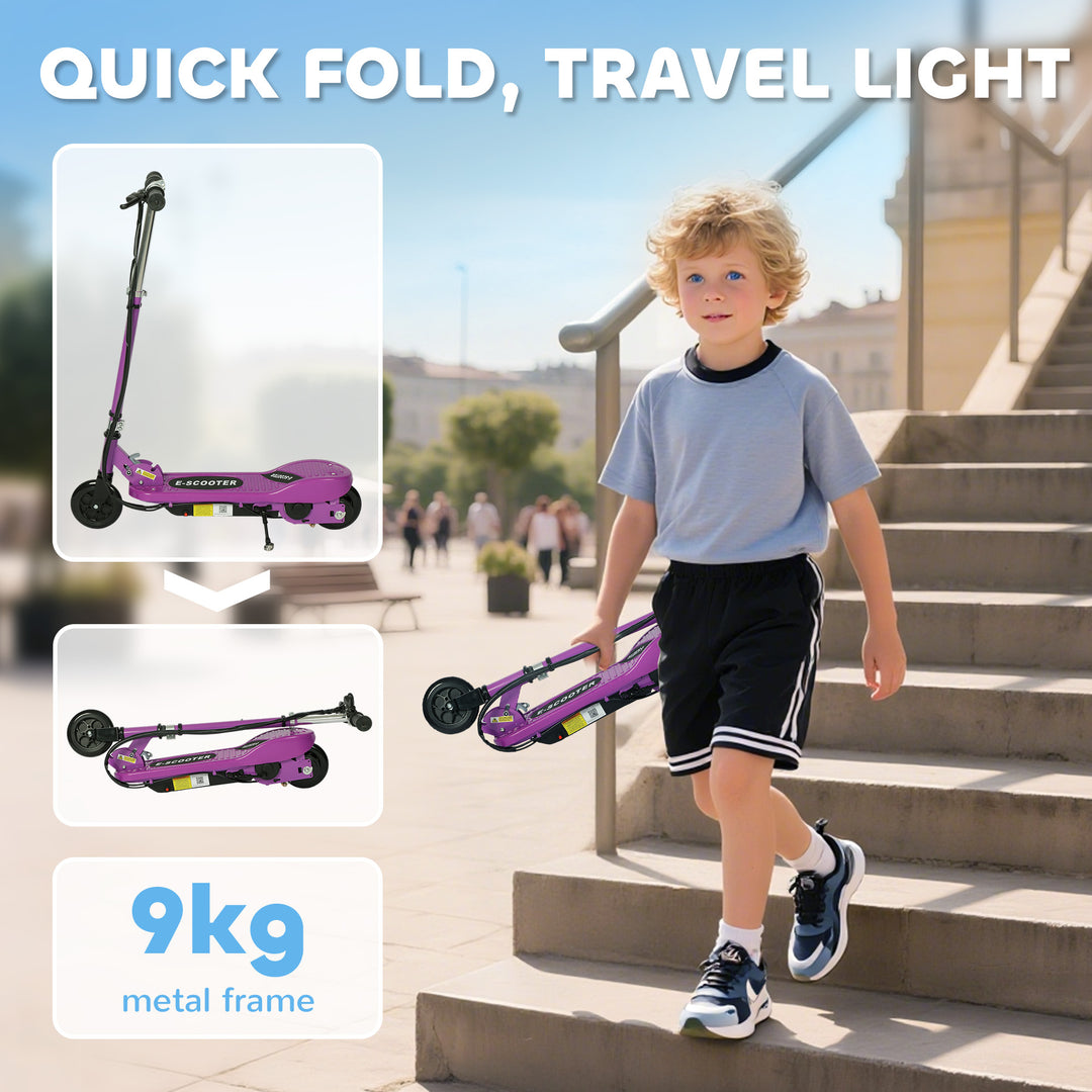 MCL Foldable Electric Kids Scooter, Ride-on for Ages 7-14 Years, Purple