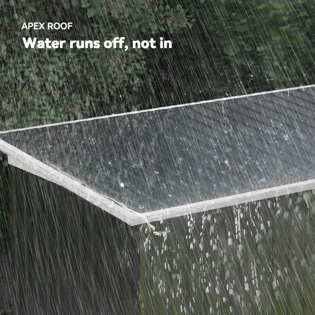 MCL 9ft x 4ft Metal Garden Shed, Outdoor Tool House with Foundation Kit, Ventilations and Double Doors, Dark Grey