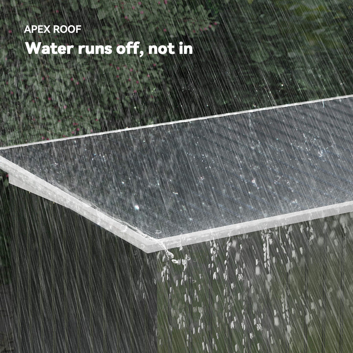 MCL 9ft x 4ft Metal Garden Shed, Outdoor Tool House with Foundation Kit, Ventilations and Double Doors, Dark Grey