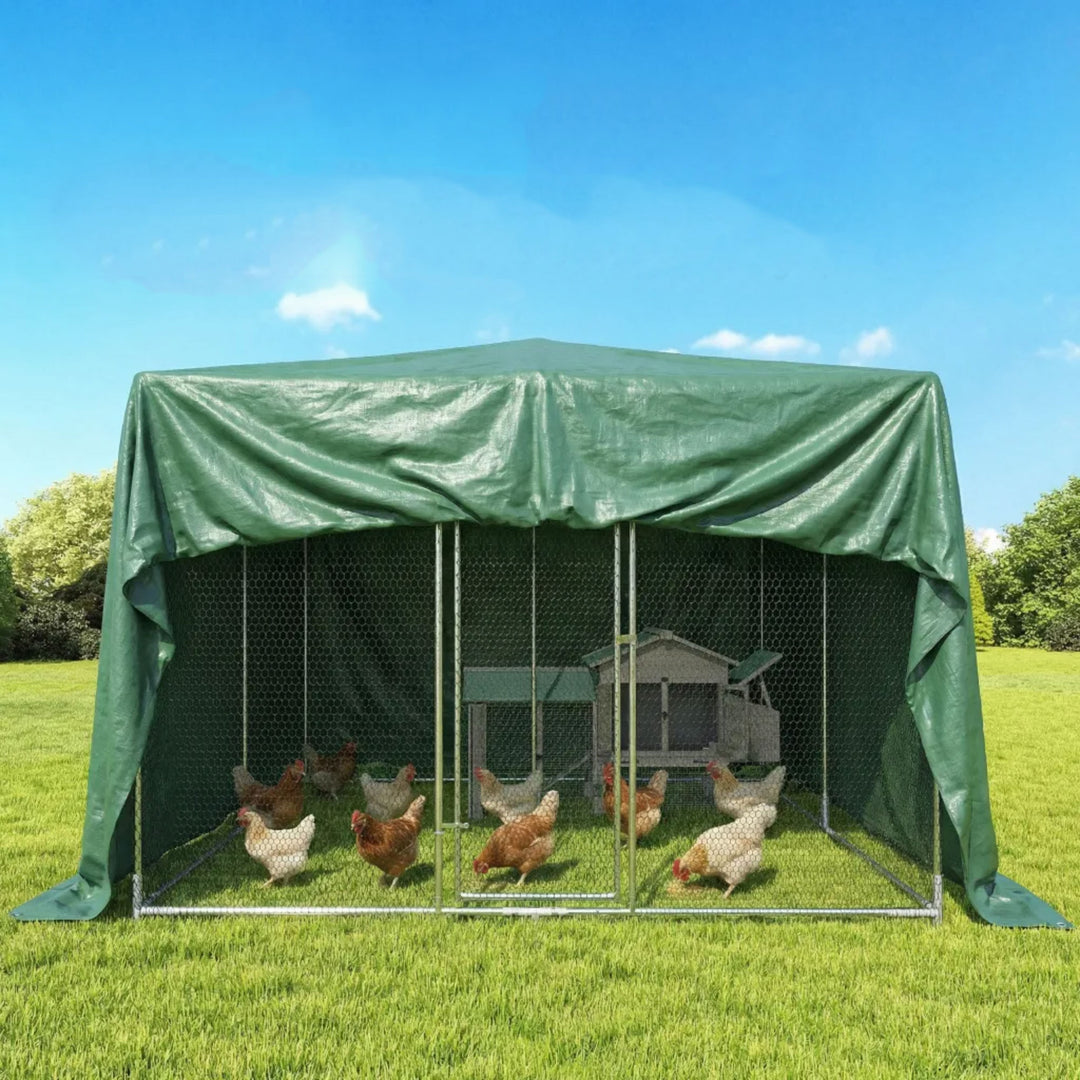 4 x 6m Waterproof Tarpaulin, 90GSM Tear-Resistant PE Tarp with Reinfor