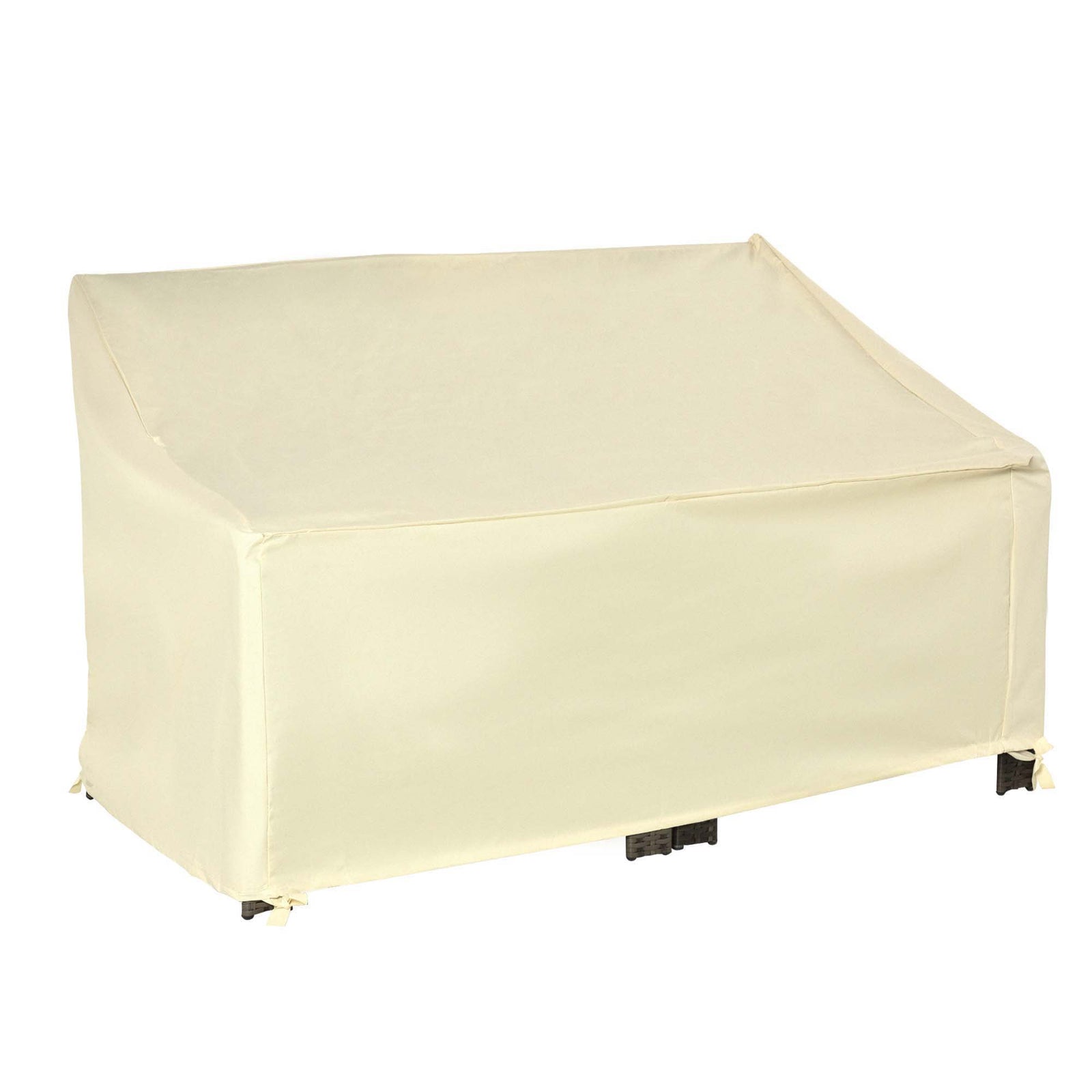600D Oxford Cloth Furniture Cover, 2 Seater Sofa Protector for Garden Patio, Outdoor, Waterproof, Beige, 140L x 84W x 56/94H cm