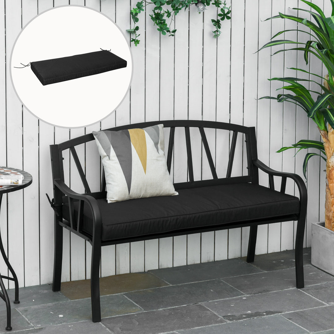 Outsunny Loveseat Cushion for 2 Seater Garden Bench, Comfortable Seat Pad for Outdoor Furniture, 120 x 50 x 8 cm, Black | Aosom UK