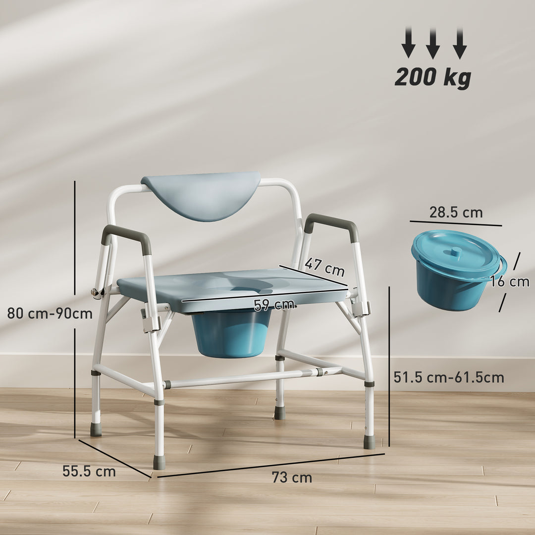 Height Adjustable Bedside Commode, Heavy Duty Commode Toilet Chair - view 3