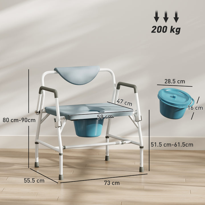 Height Adjustable Bedside Commode, Heavy Duty Commode Toilet Chair - view 3