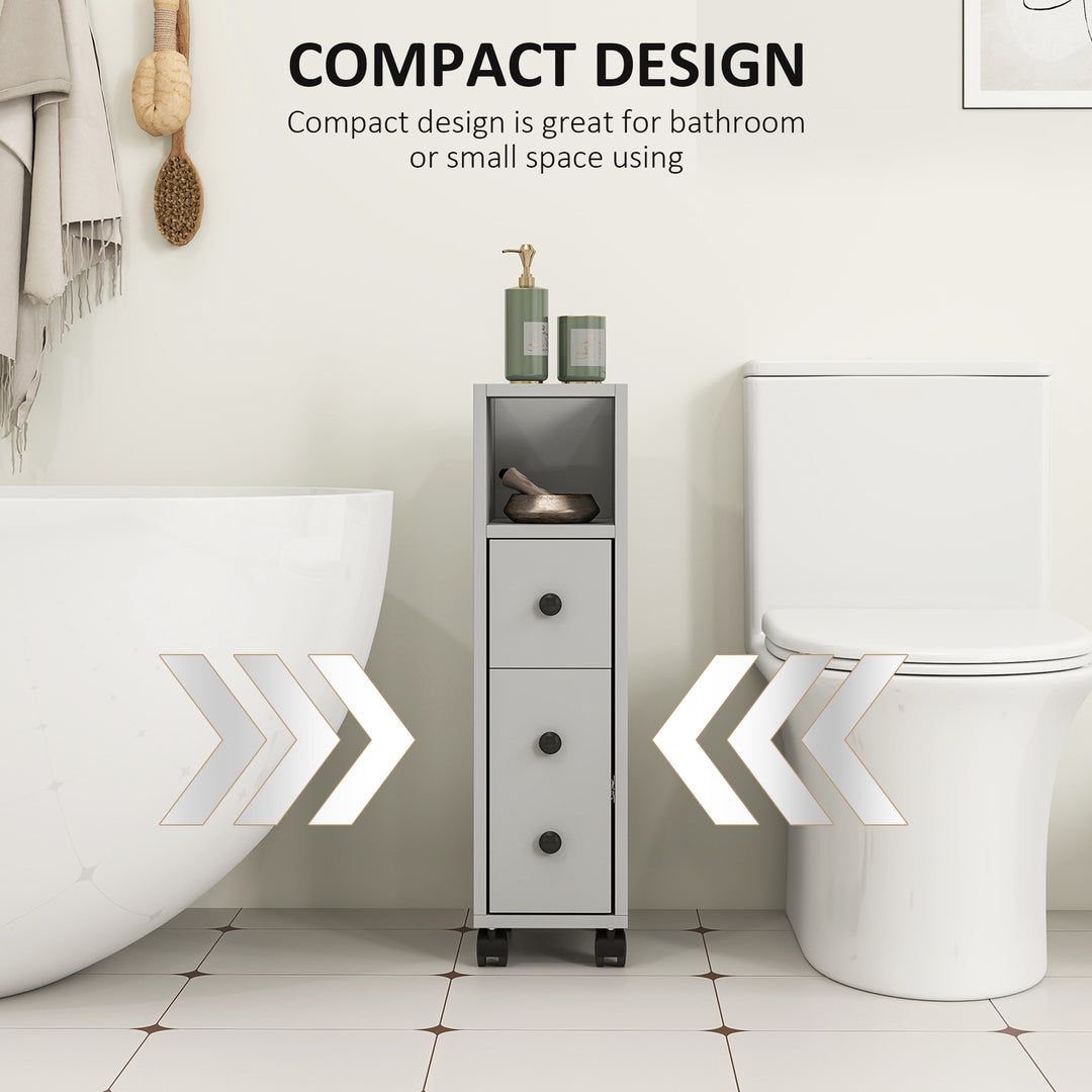 Slimline Bathroom Storage Cabinet - Grey
