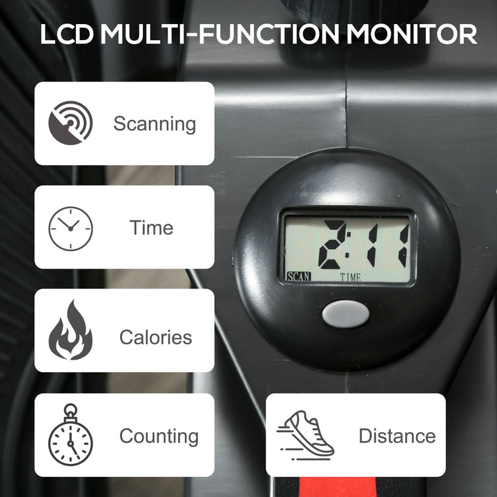 MCL Mini Manual Elliptical Bike, Compact Elliptical Cross Trainer Fitness Workout w/ LCD Monitor, Anti-Slip Pedals, Adjustable Resistance for Home Office